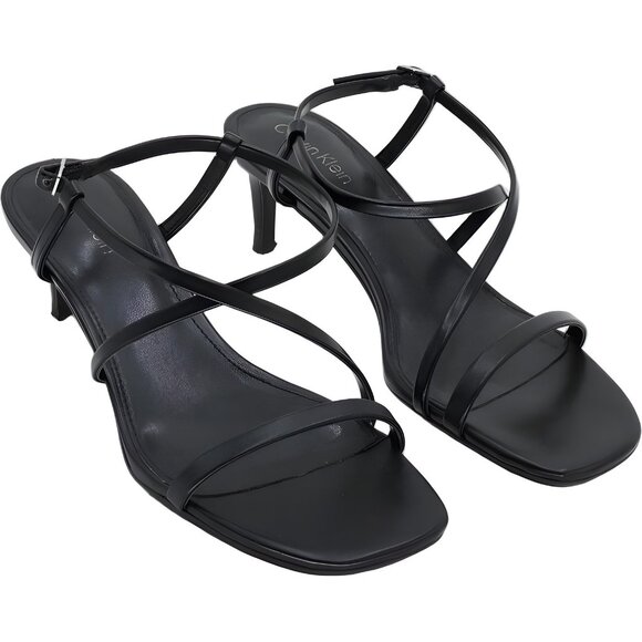 Calvin Klein Ishaya Strappy Low Stiletto Sandals Black Women's US 9.5M - Picture 4 of 6